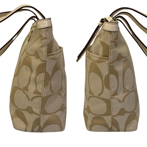 Coach Signature Canvas Tote Bag – Beige / Khaki – Classic Style - Picture 6 of 10